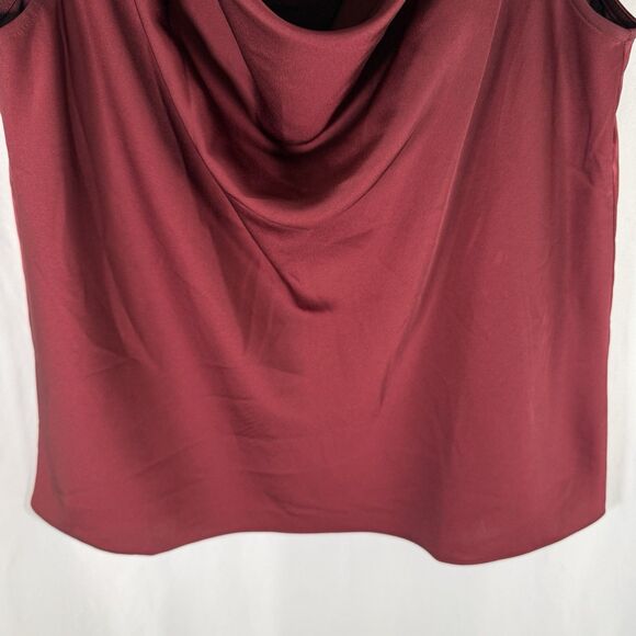 J. Crew Blouse Women's Small Burgundy Sleeveless Draped Neckline Lightweight - Picture 3 of 11